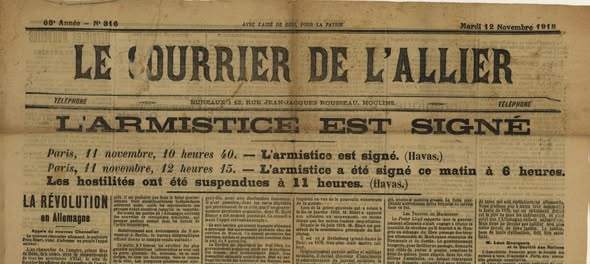 11 novembre 1918 : Moulins à l’heure de l’Armistice